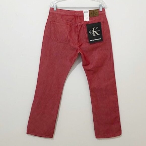 Calvin Klein Metal Denim Red Boot Cut Jeans Women's Juniors Size 11 NWT - Picture 3 of 6